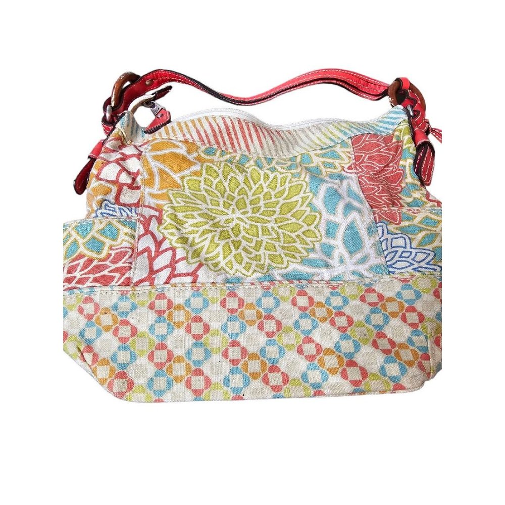 Fossil Multicolored Floral Pattern Canvas Shoulde… - image 2